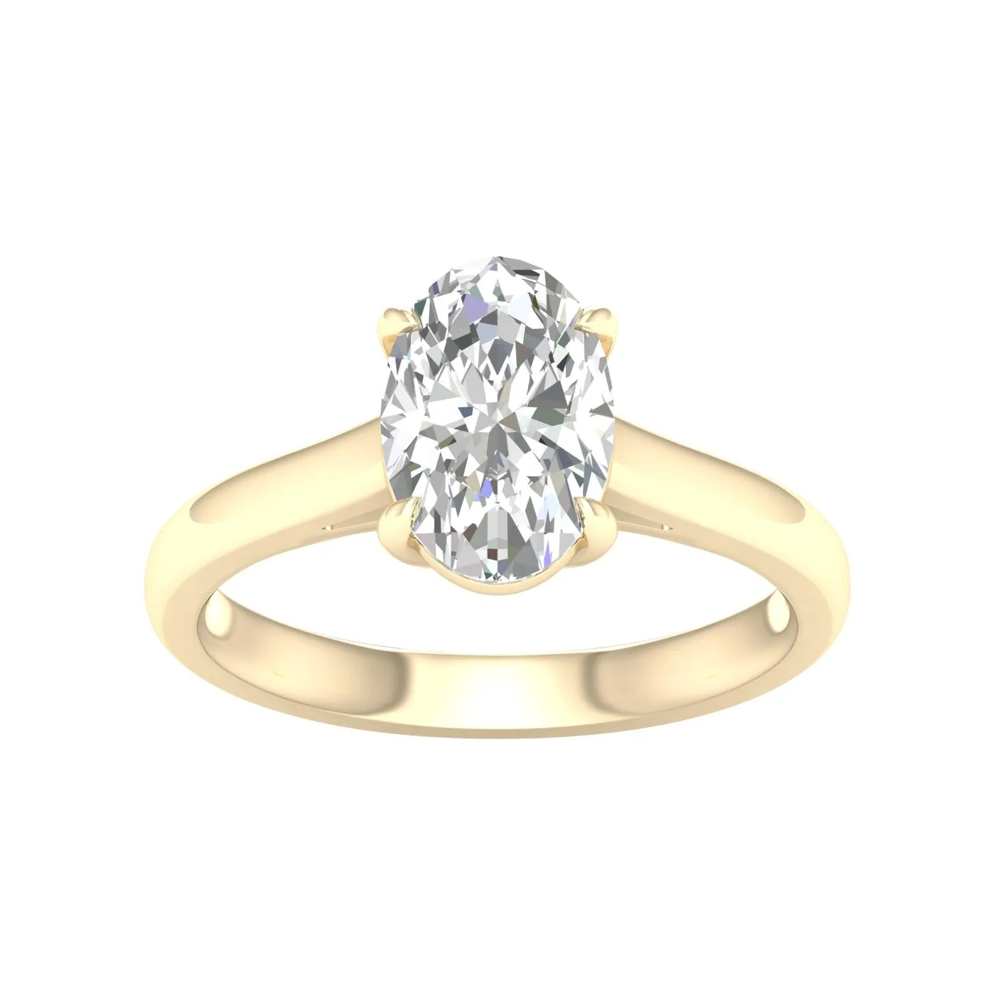 14K White Gold Lab Grown 2.10ct Oval Diamond Engagement Ring