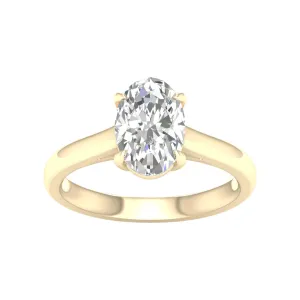 14K White Gold Lab Grown 2.10ct Oval Diamond Engagement Ring