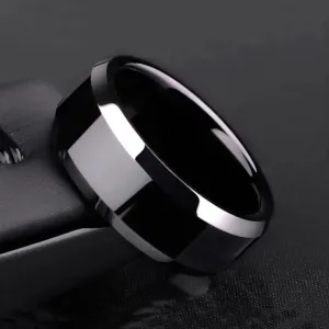 8mm Black Titanium Stainless Men Ring Simple Wedding Bands Rings Gift For Male Jewelry Size 5-13 Drop shipping