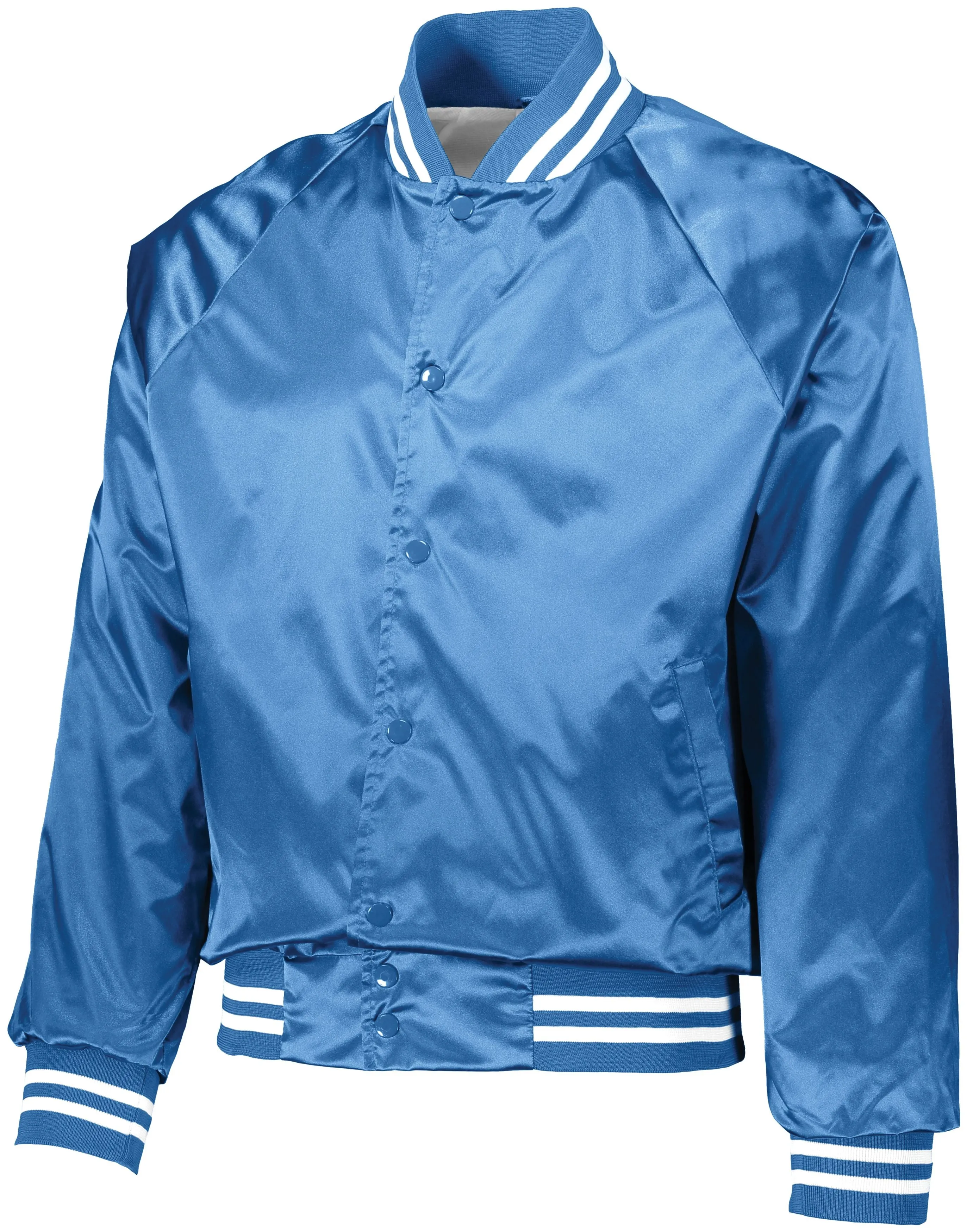 Augusta Sportswear Satin Baseball Jacket/Striped Trim