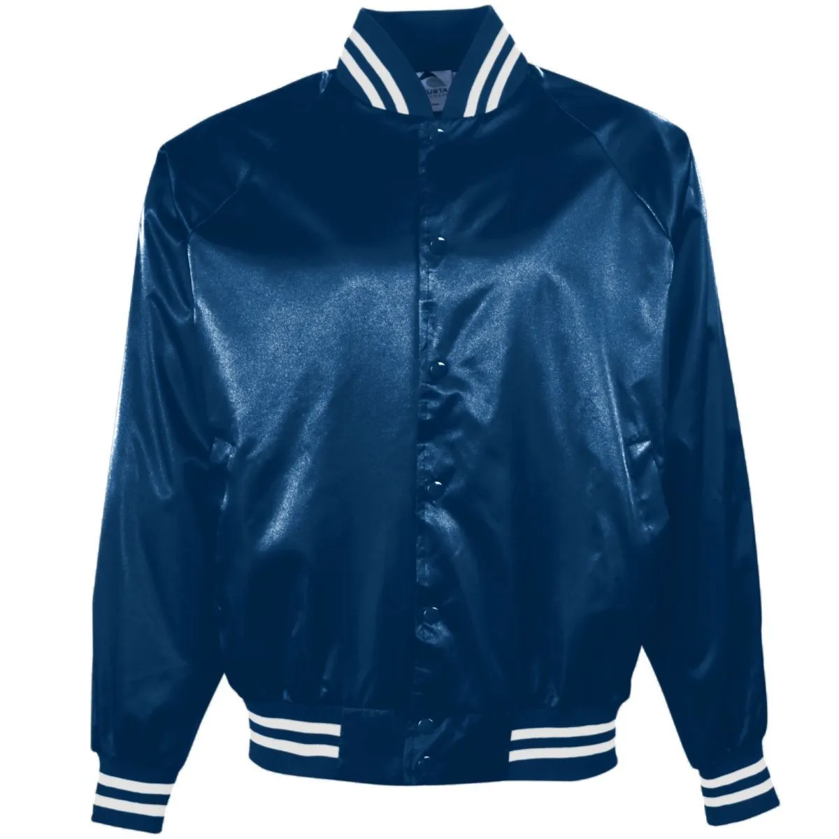 Augusta Sportswear Satin Baseball Jacket/Striped Trim