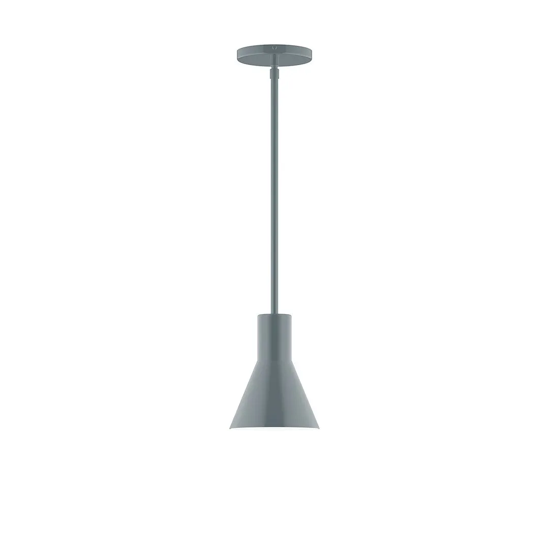 Axis Flare 6" Stem Hung Pendant Light in Slate Gray