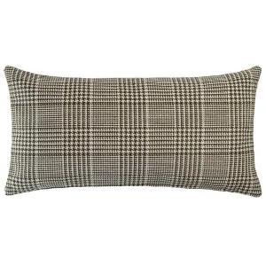 Beaumont Rectangle Houndstooth Green Cushion - 80X40cm