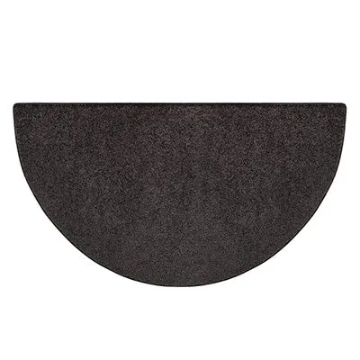 Black Polyester Flame Half Round Hearth Rug