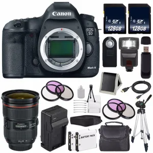 Canon EOD 5D III Digital Camera International Model   Canon EF 24-70mm f/2.8L II USM Lens   LP-E6 Battery   128GB SDXC M Supreme Bundle