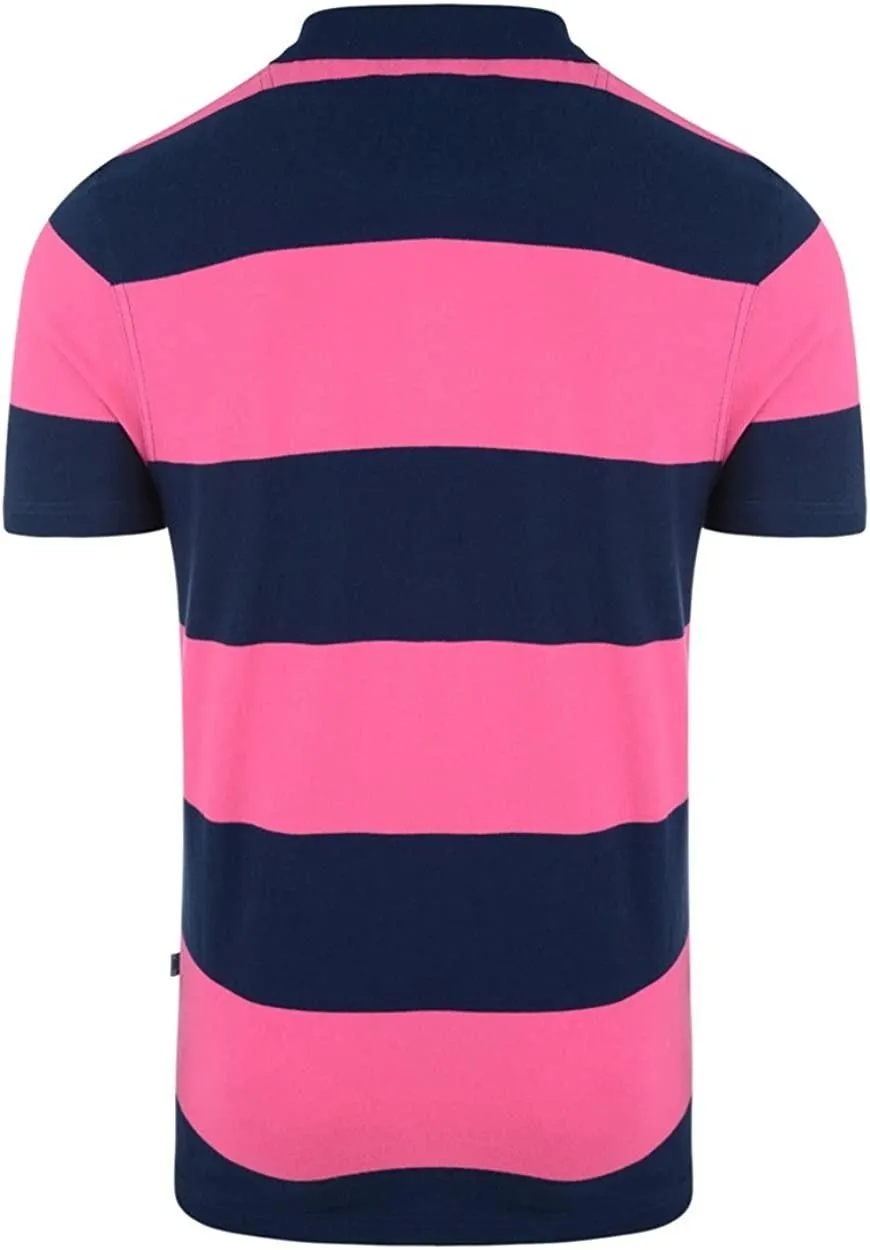 Canterbury RWC 2015 Hoop Stripe Adults Navy/Pink Polo