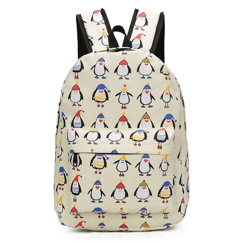 Canvas Preppy Style School Bags For Girls