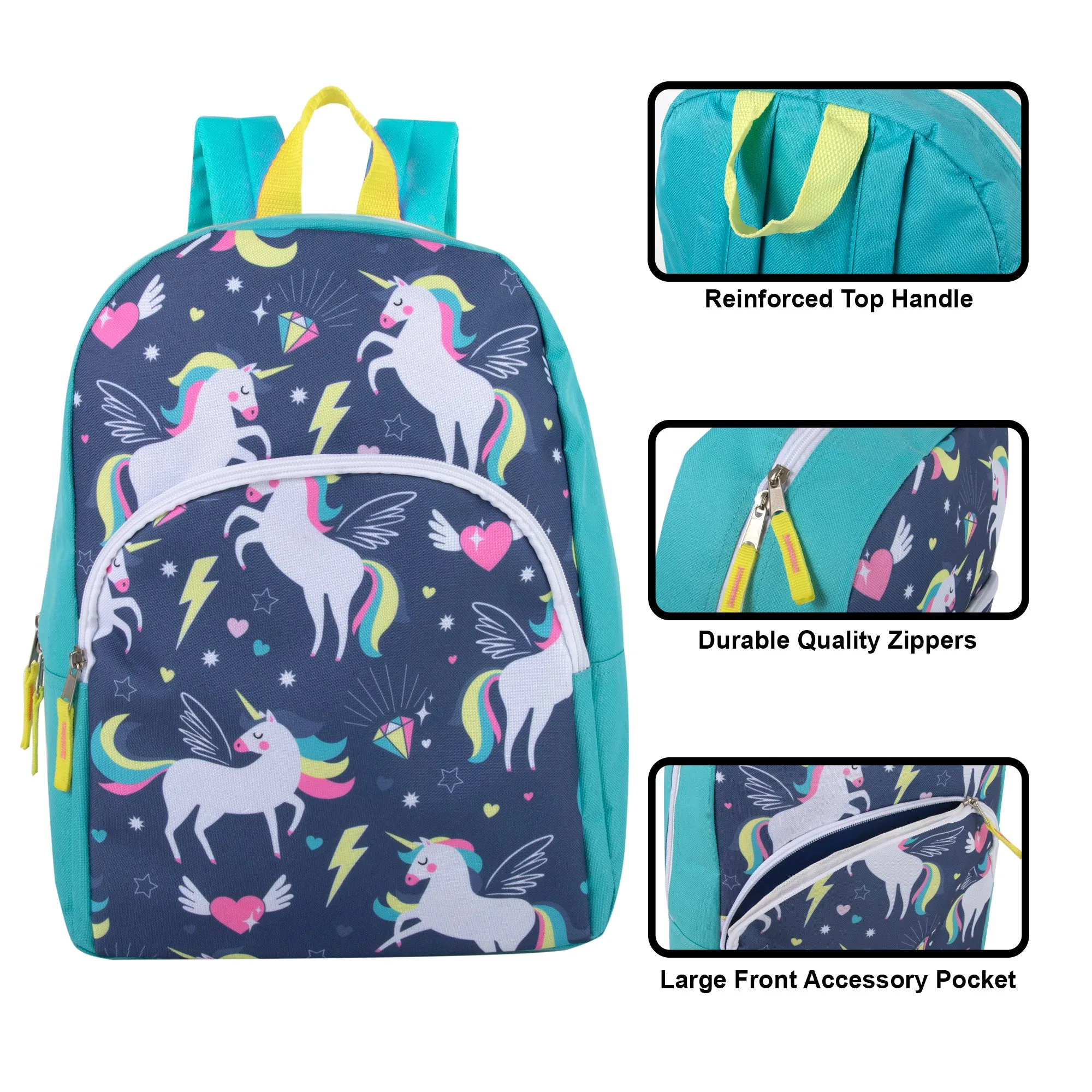 Character Backpack School Bag 38cm 14L Capacity - Girls Prints