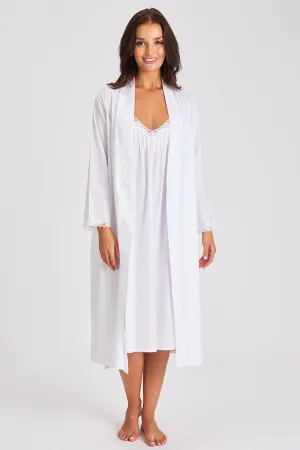 Cotton Spot Robe White