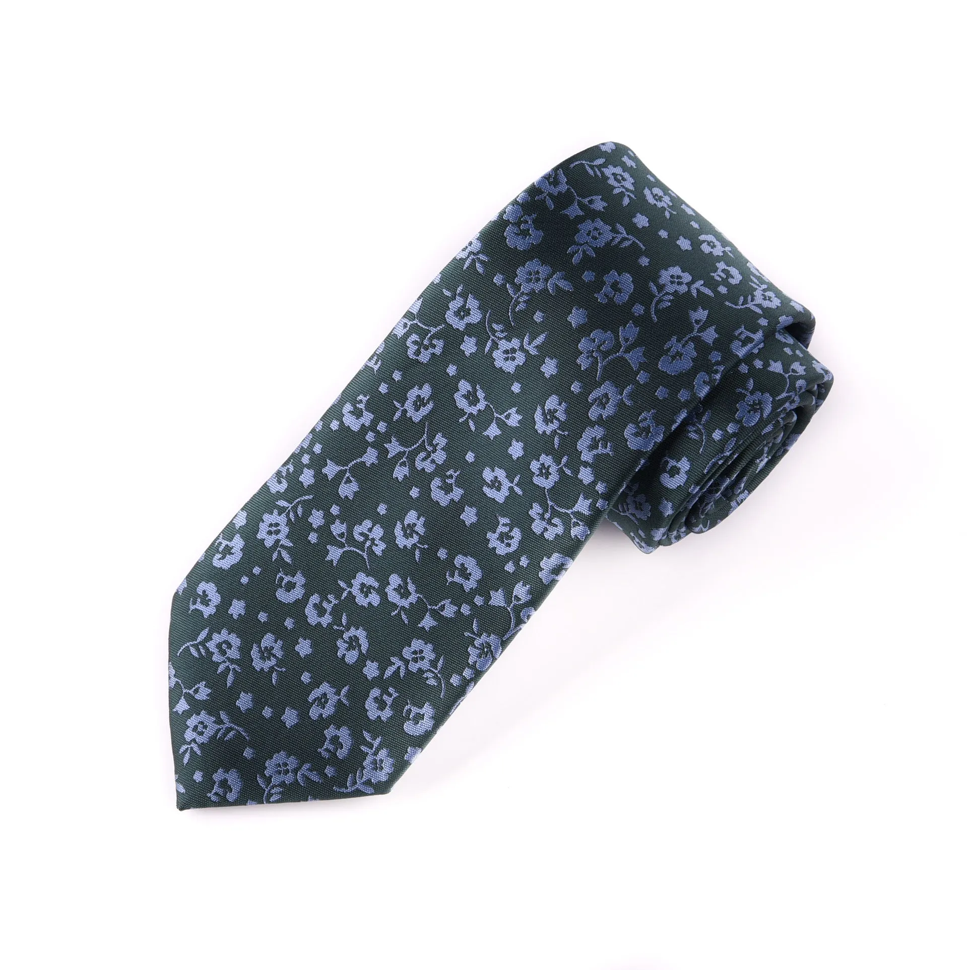 Dark Green Floral 3" Necktie Business Formal Elegance For Smart Men's Ego