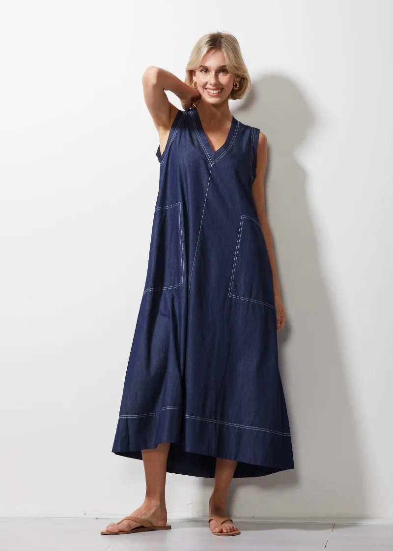 Denim Dress ZP6633 in Denim by Zaket & Plover