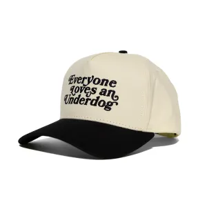 Deuce Everyone Loves an Underdog Snapback Hat  | Off White/Black