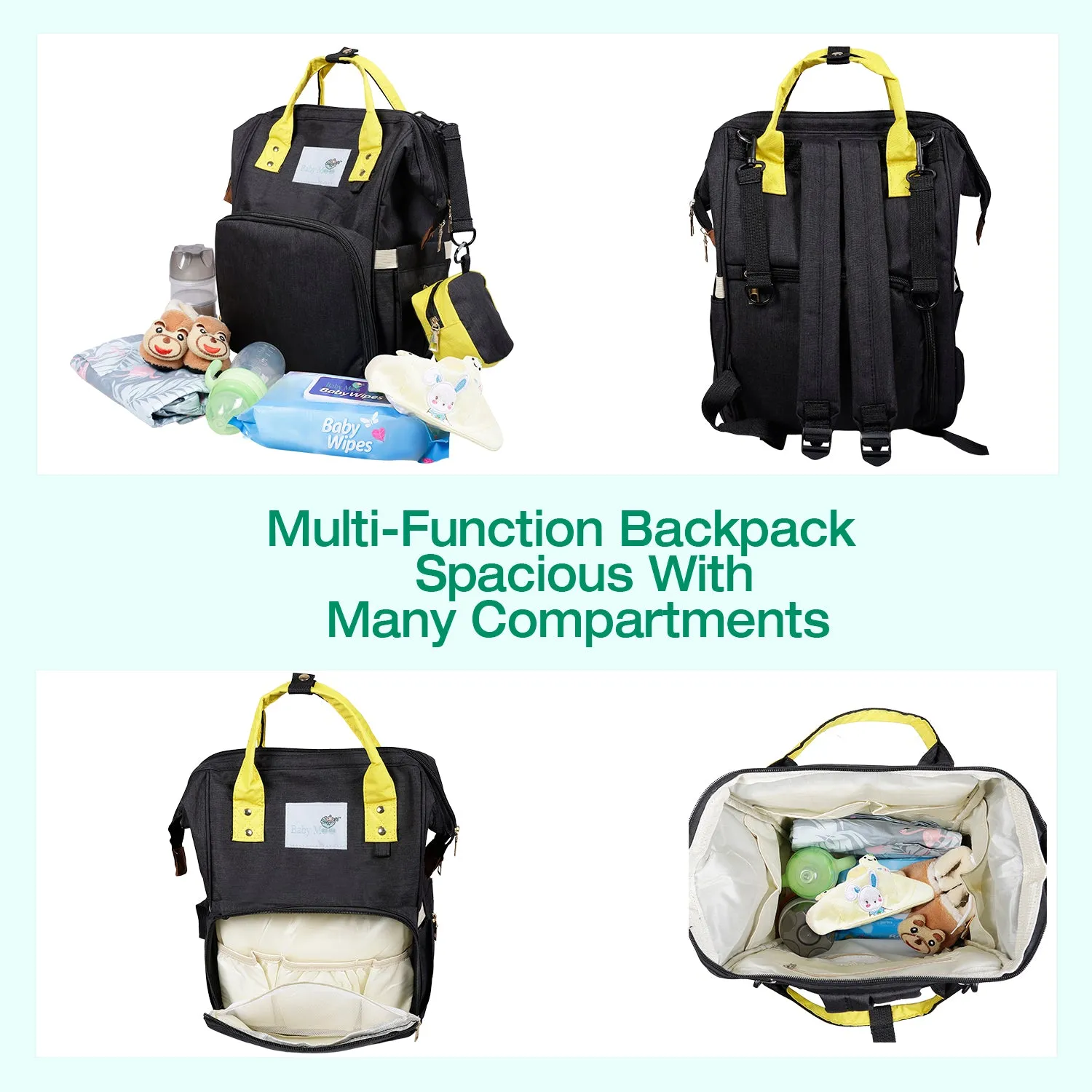 Diaper Bag 
Maternity Backpack Solid Black