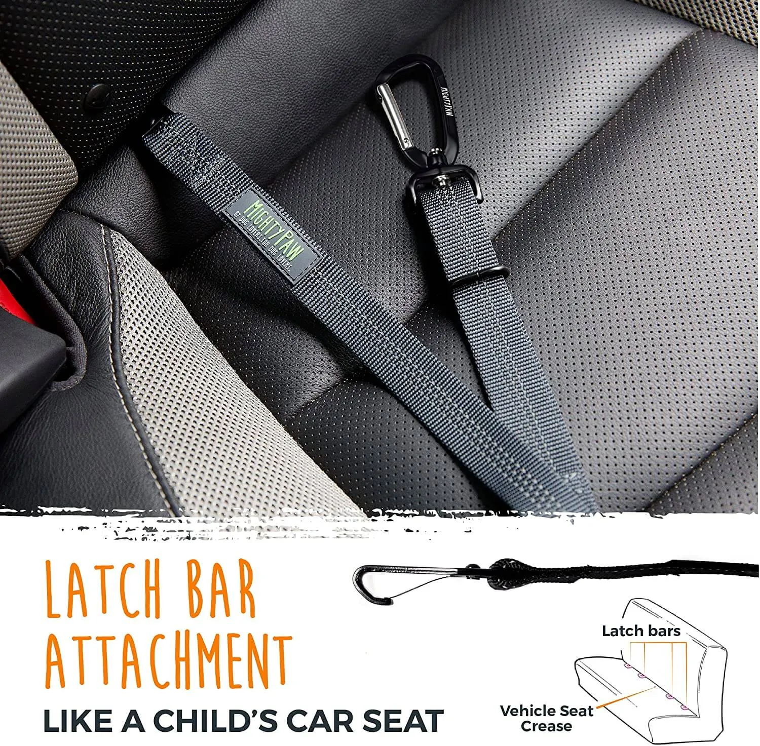 Dog Car Safety Belt - All-Metal Latch Hook for Secure Travel