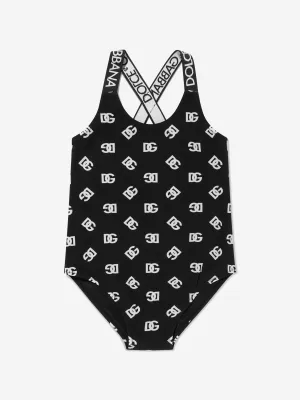 Dolce & Gabbana Girls All Over Logo Print Swimsuit