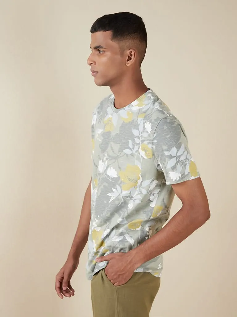 ETA Sage Floral-Printed Slim-Fit T-Shirt