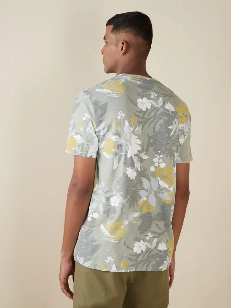 ETA Sage Floral-Printed Slim-Fit T-Shirt