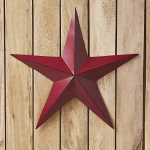 Faceted Metal Star Burgundy Wall Hanging 24x24