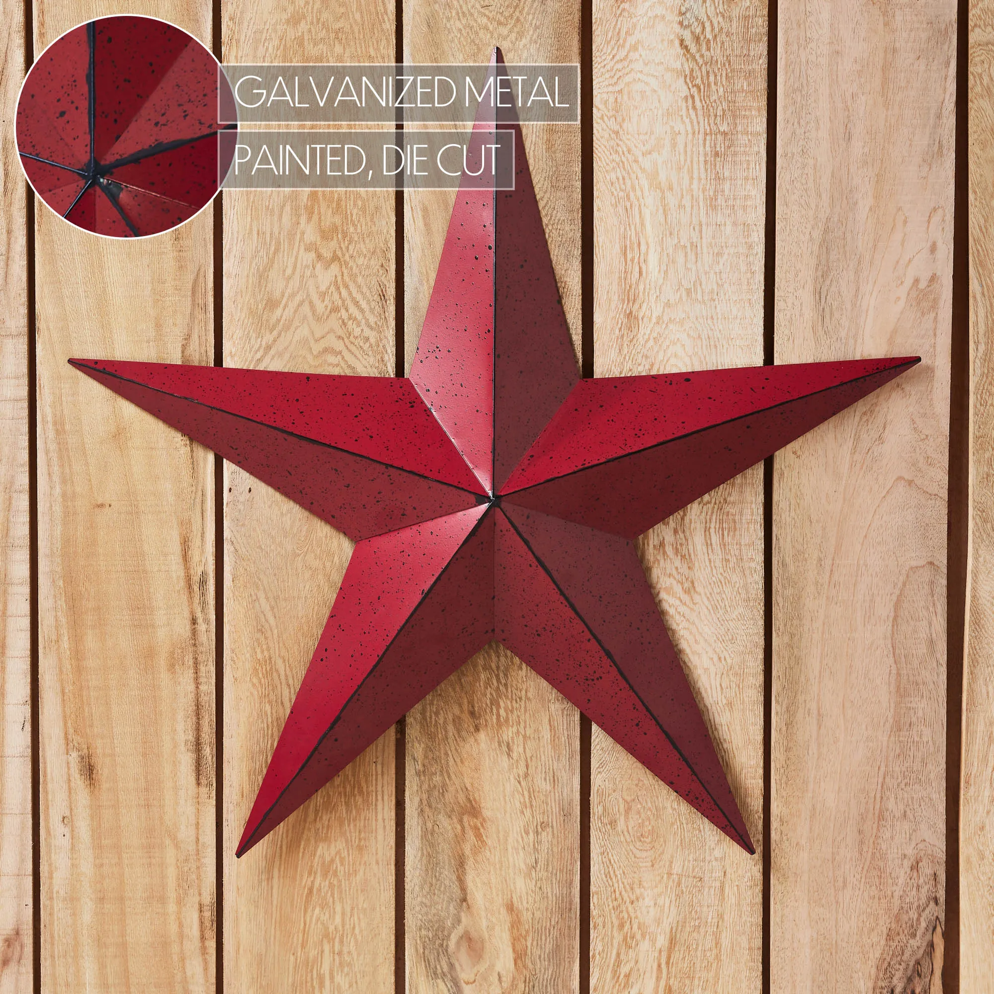 Faceted Metal Star Burgundy Wall Hanging 24x24