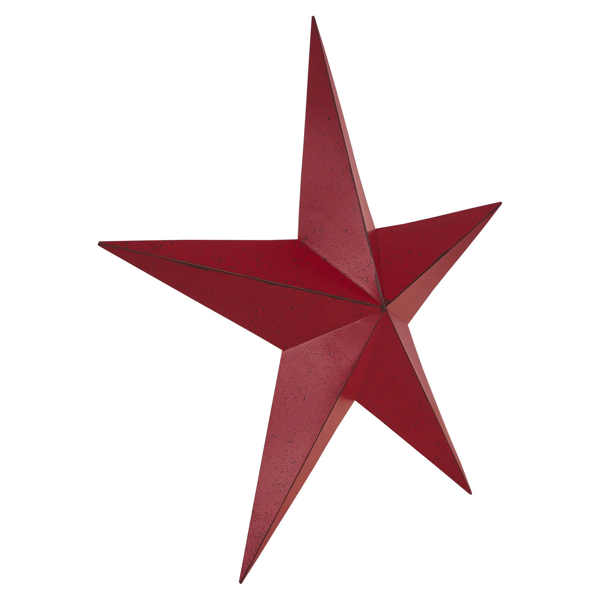 Faceted Metal Star Burgundy Wall Hanging 24x24