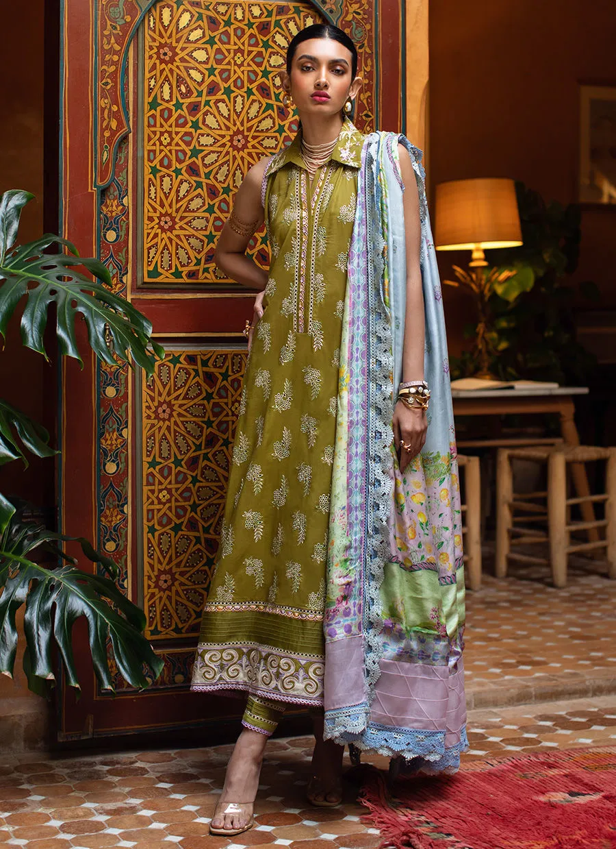 Farah Talib Aziz Luxury Lawn Collection 2023 – Asni Olive