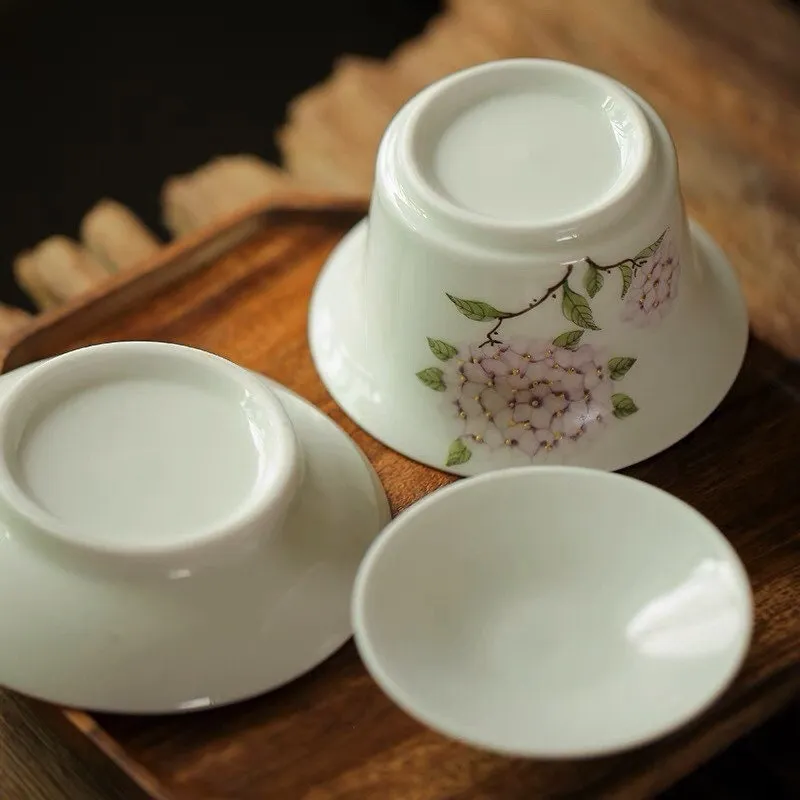 Gohobi Hand-painted Hydrangea Gaiwan