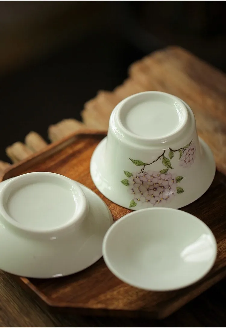 Gohobi Hand-painted Hydrangea Gaiwan