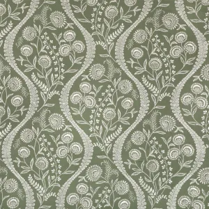 Green Embroidered Fabric