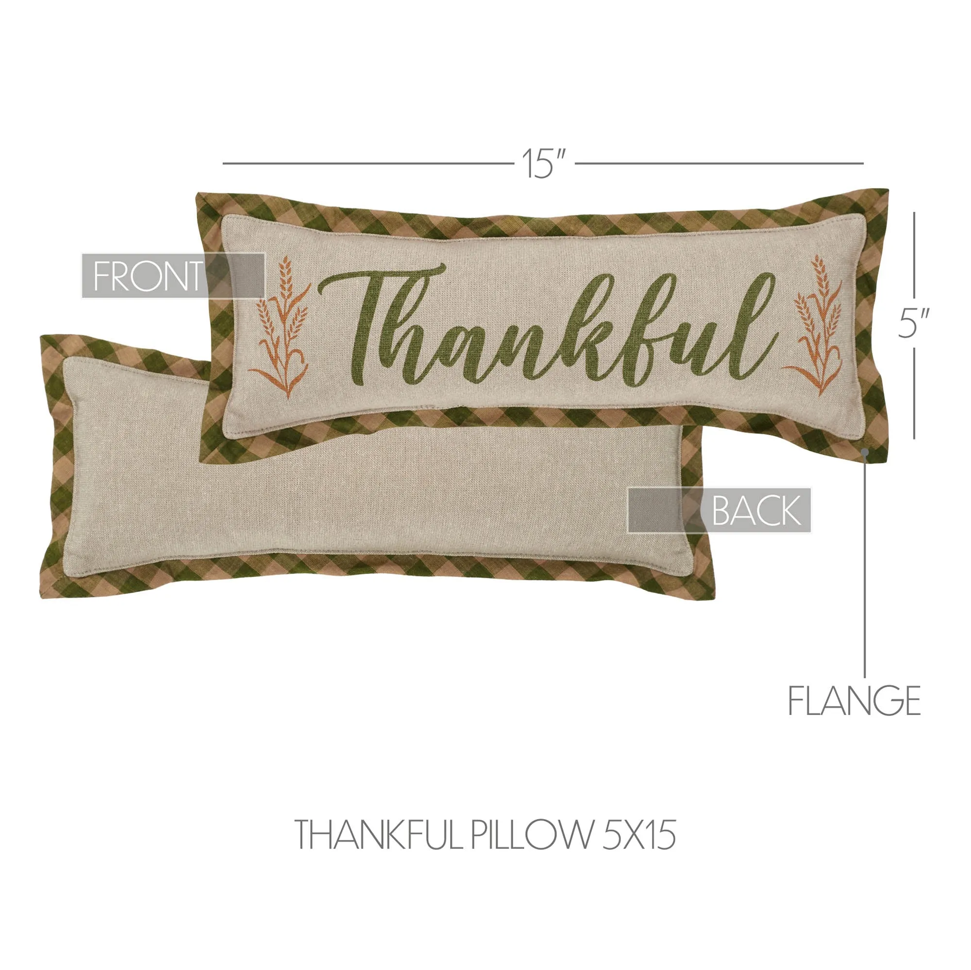 Harvest Blessings Thankful Pillow 5x15