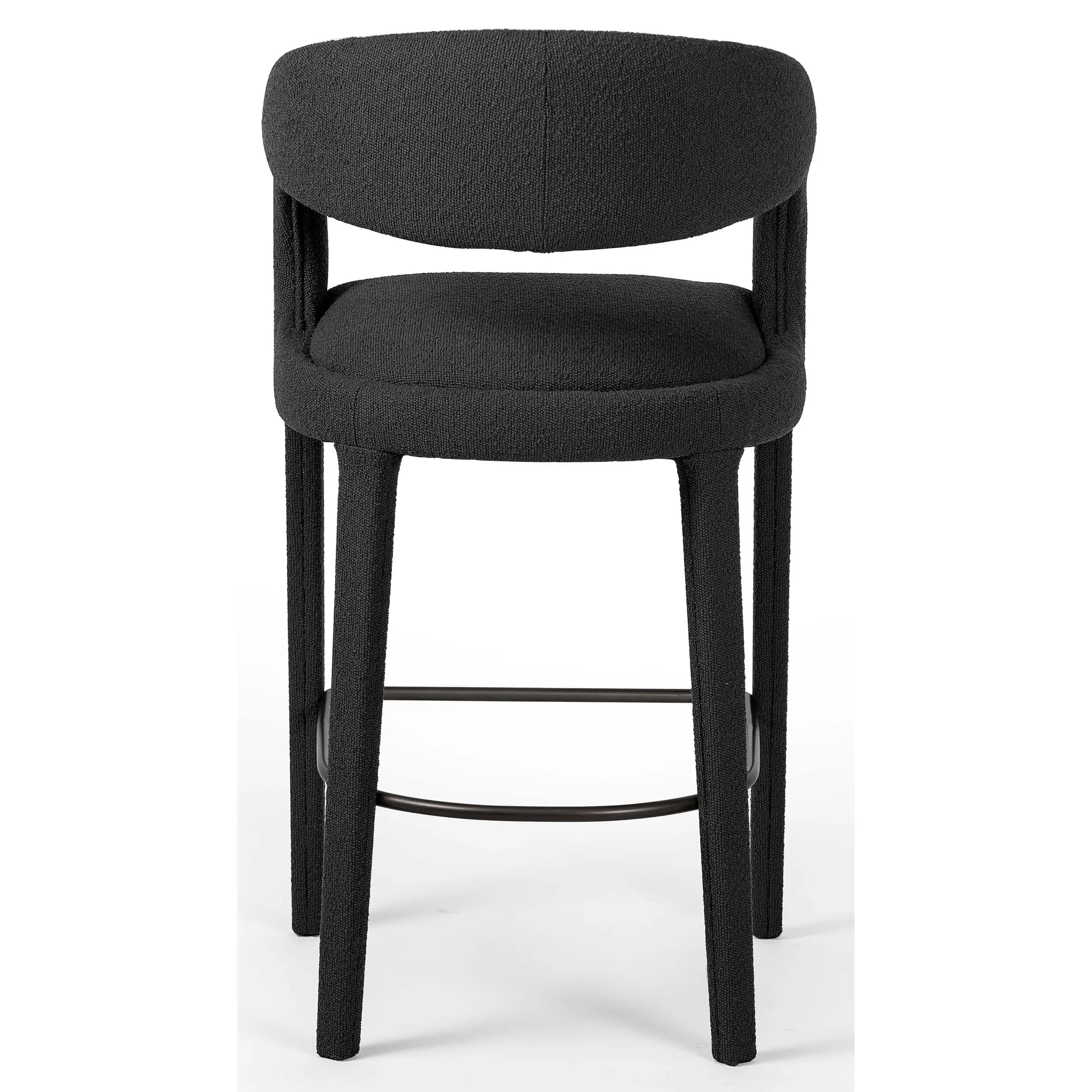 Hawkins Bar Stool, Fiqa Boucle Charcoal