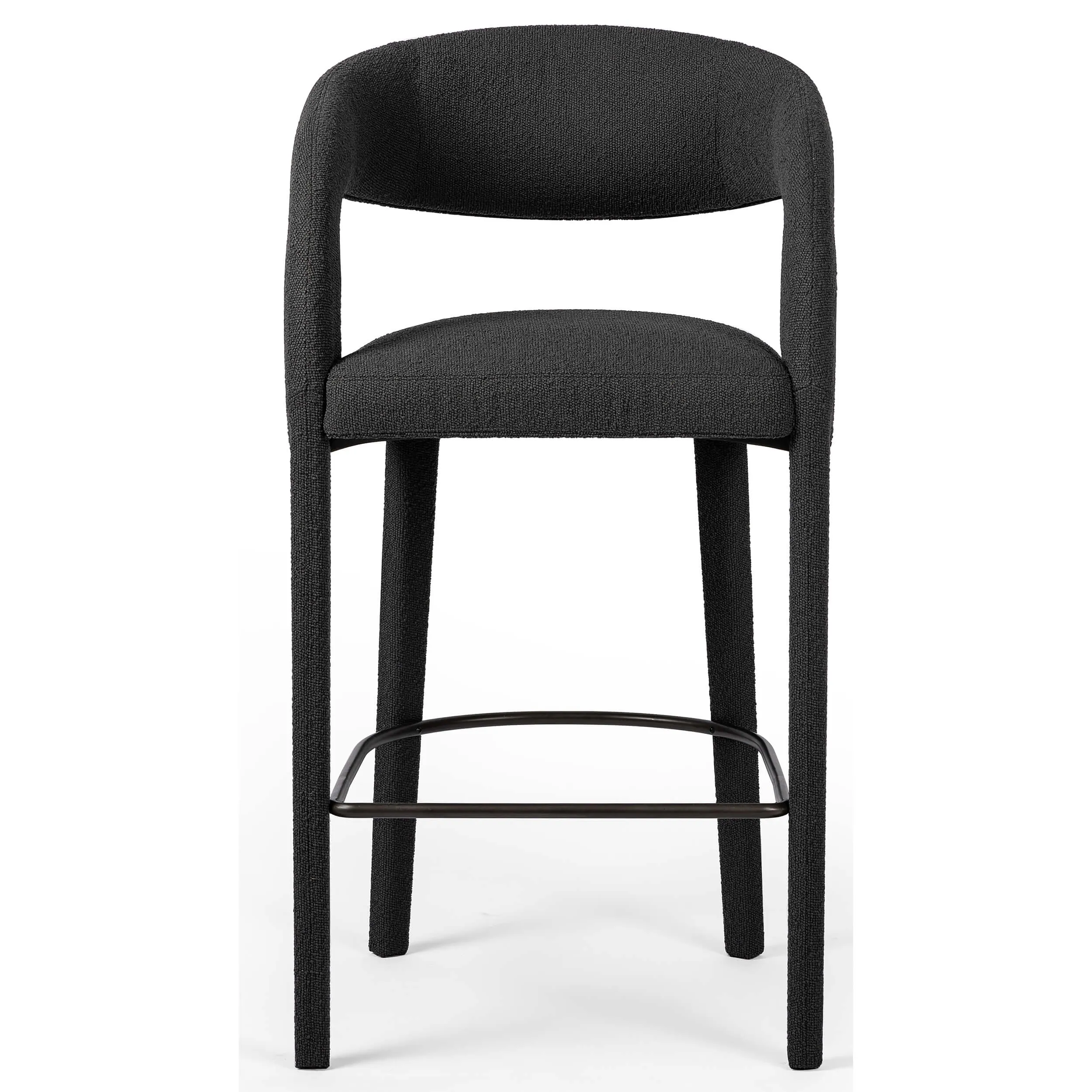 Hawkins Bar Stool, Fiqa Boucle Charcoal