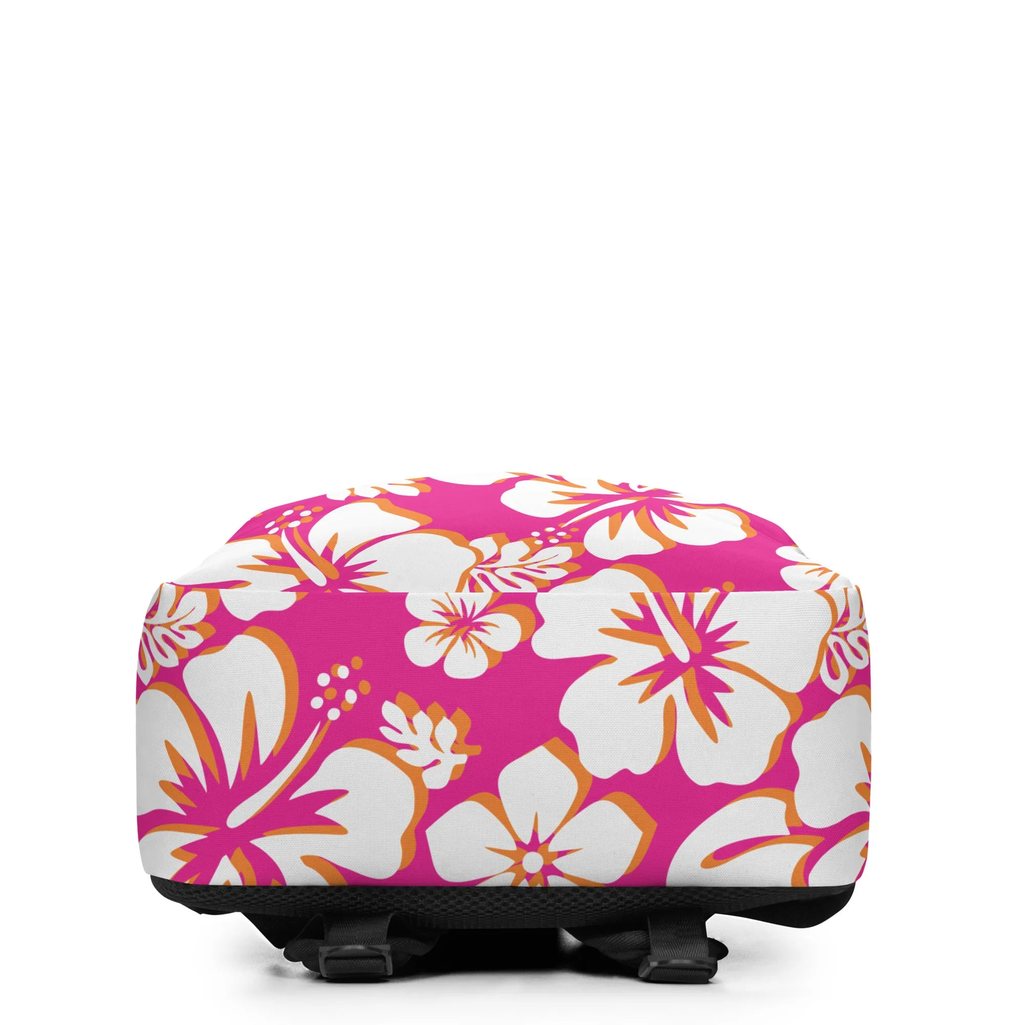 Hot Pink, Orange and White Hawaiian Print Backpack