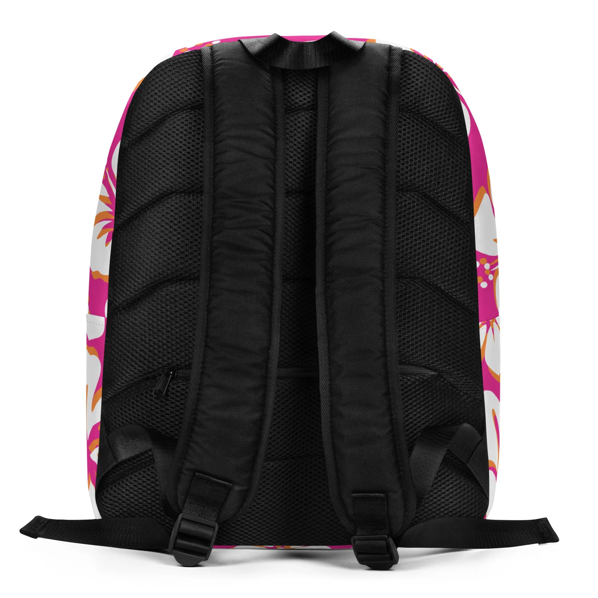 Hot Pink, Orange and White Hawaiian Print Backpack