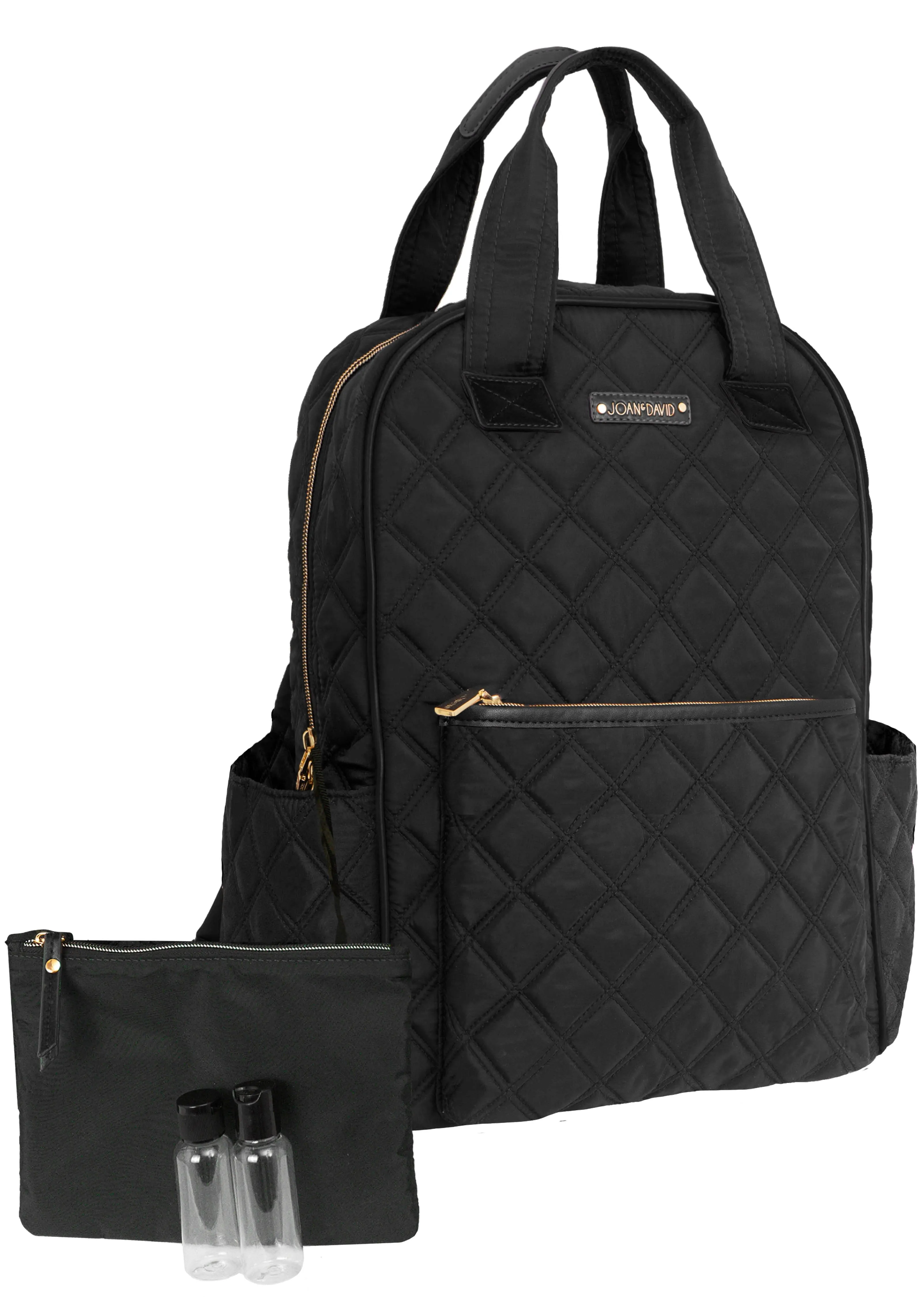 Joan & David Diamond Quilted Nylon 18 Inch Workbook Backpack