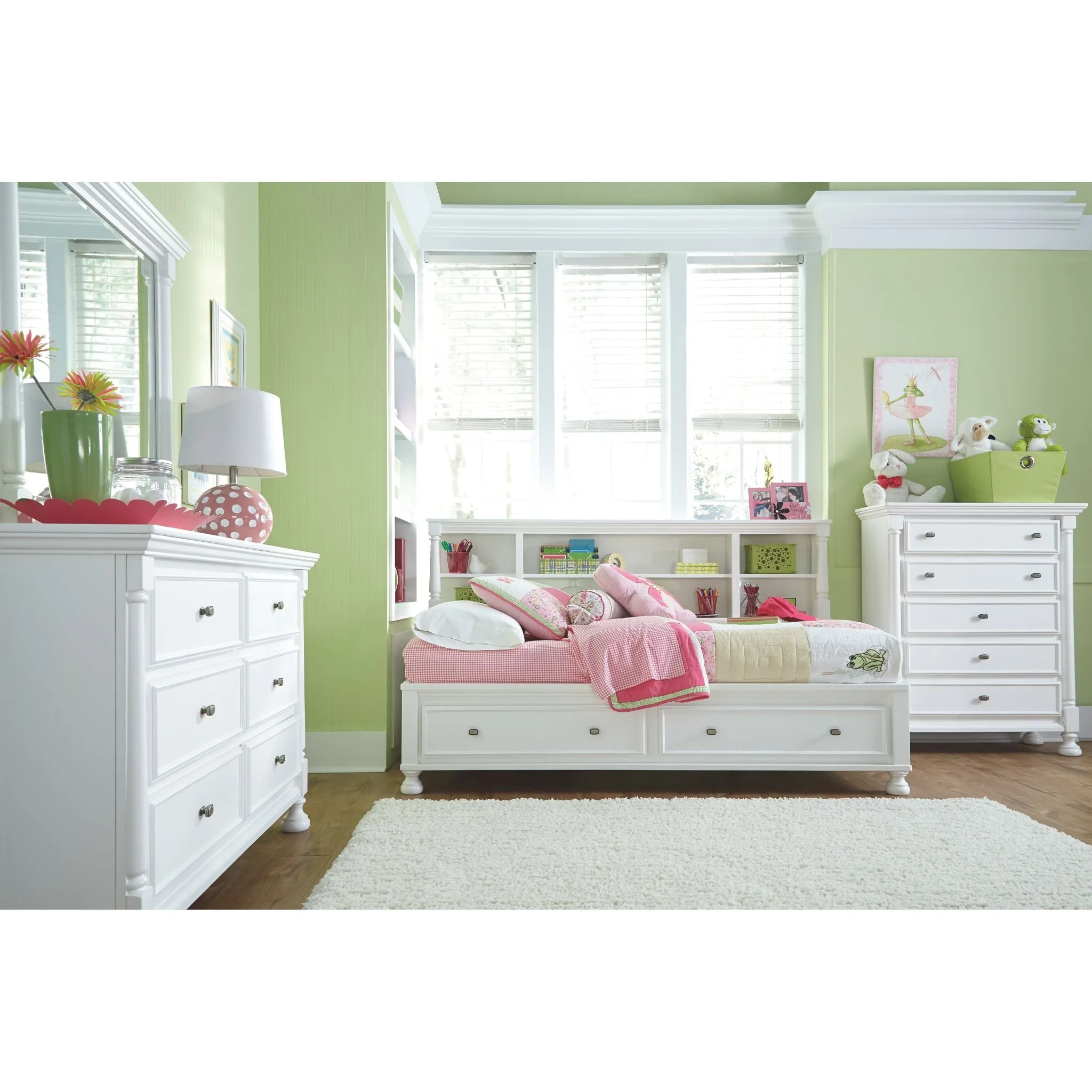 Kaslyn Twin Storage Bed w/Bookcase HDBD