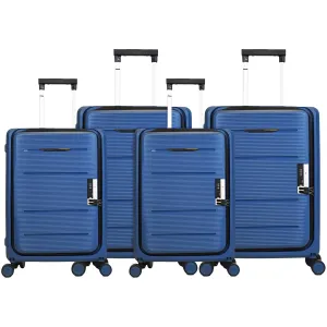 Kuber Industries Luggage Bag | Trolley Bags for Travel | Collapsible Luggage Bag | Travelling Bag | Trolley Bags for Suitcase | Lightweight Luggage Bag | 20N-24N Inch |Pack of 4| Navy Blue