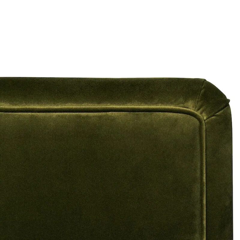 Lansky Olive Green Velvet Barrel Chair by Worlds Away