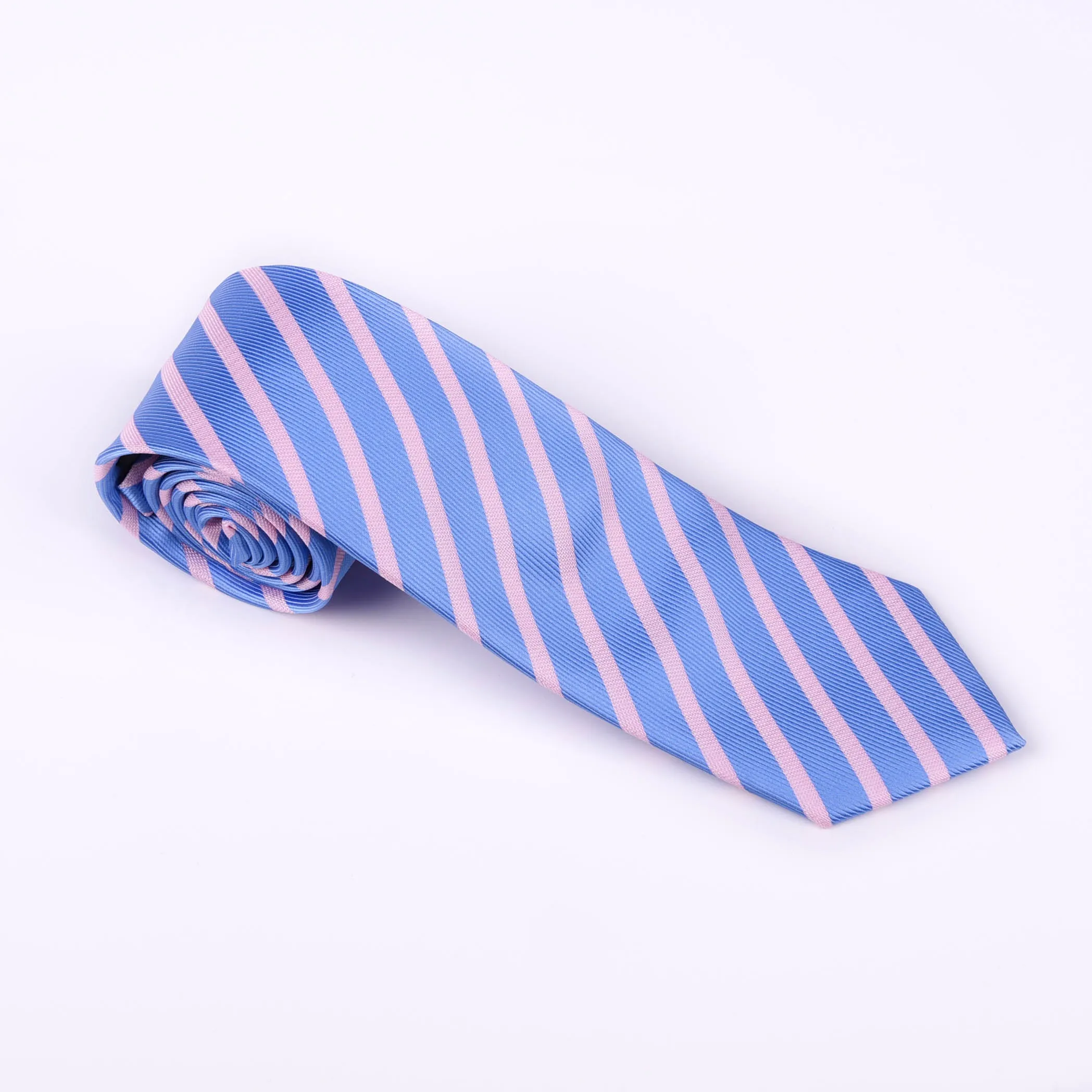 Light Blue & Pink Formal Business Striped 3 Inch Tie Mens Professional Fashion