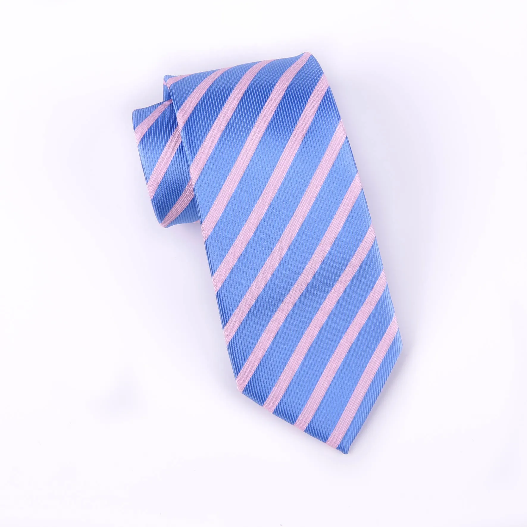 Light Blue & Pink Formal Business Striped 3 Inch Tie Mens Professional Fashion