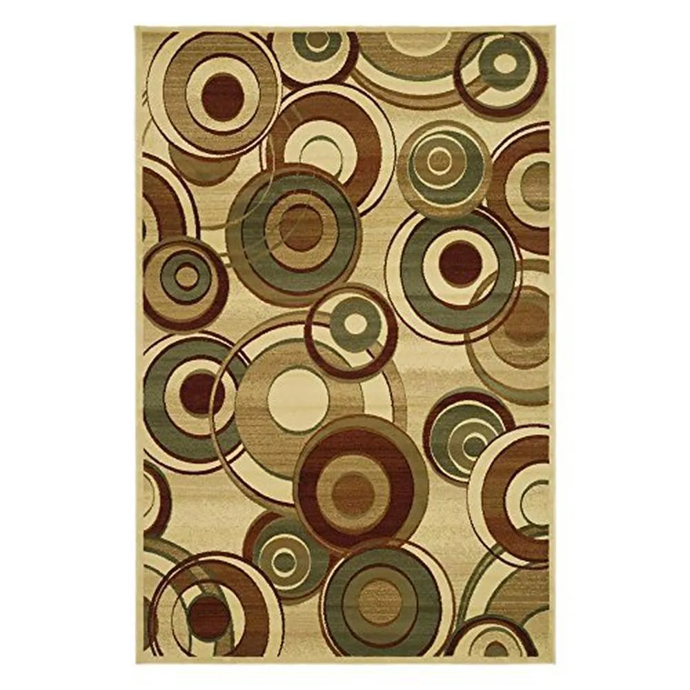 Lyndhurst Collection Runner Rug- 2'3" x 8' Ivory& Multi Mid- Century Modern Design Non- Shedding& Easy Care Ideal for High Traffic Areas in Living Room Bedroom