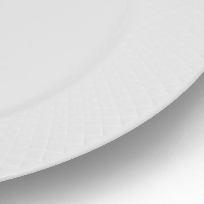 Lyngby Porcelæn Rhombe Plate Set, White, Ø: 9.1", 4 Pcs.