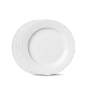 Lyngby Porcelæn Rhombe Plate Set, White, Ø: 9.1", 4 Pcs.