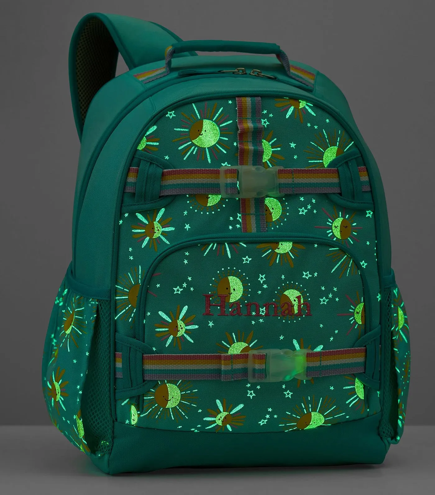 Mackenzie Aqua Sunshine Glow-in-the-Dark Backpacks Aqua - Large