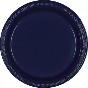 Navy Blue Plastic Dinner Plates 10.5" | 50ct