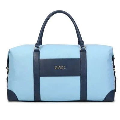 New - Badgley Mischka Barbara Travel Weekender Tote XL - Light Blue