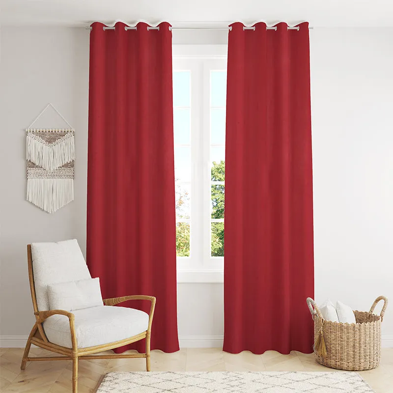 Nisha Blackout Curtain (Maroon) - Set Of Two