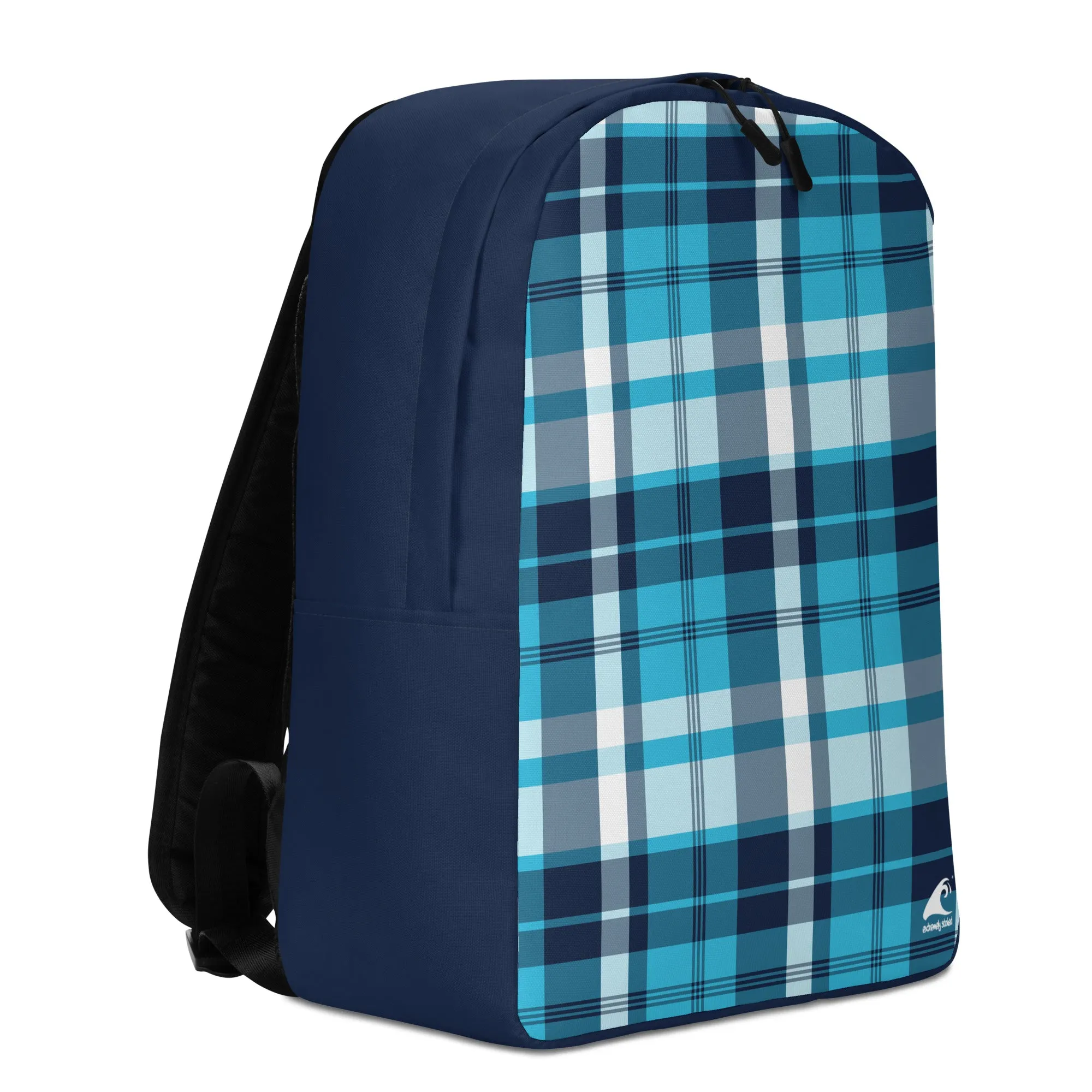 Ocean Blues Preppy Surfer Plaid Backpack