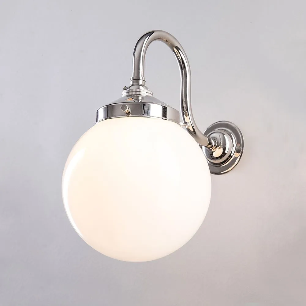 Old School Electric Opal Globe bathroom wall light