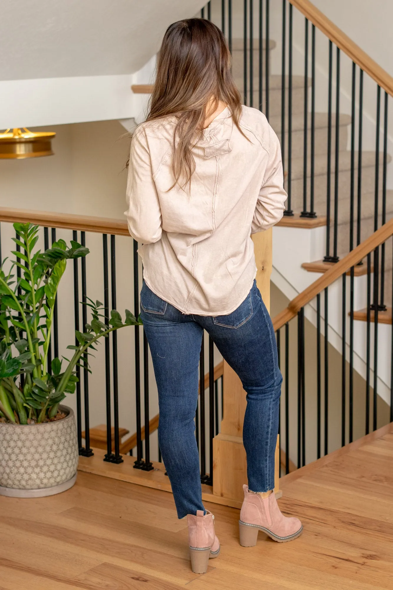 Round Neck Thumbhole Long Sleeve T-Shirt