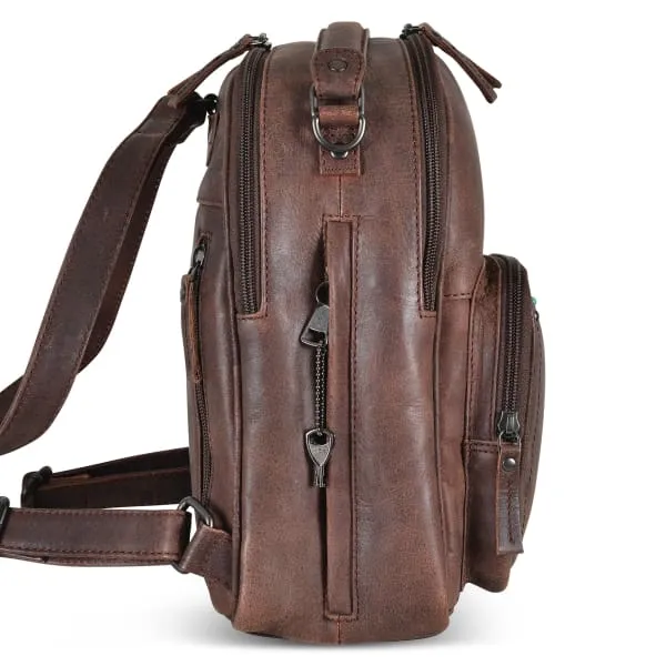 Sawyer Lockable Leather Backpack